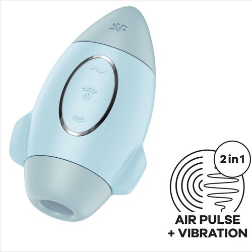 SATISFYER - MISSION CONTROL AZUL VIBRADOR PEQUEÑO DE DOBLE IMPULSO