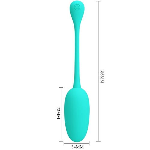 PRETTY LOVE - KNUCKER HUEVO VIBRADOR RECARGABLE VERDE AGUA