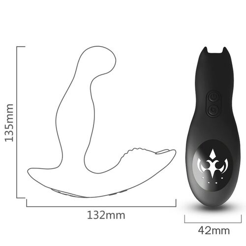 ARMONY - BAT KING VIBRADOR ANAL PROSTATA ROTADOR CONTROL REMOTO NEGRO