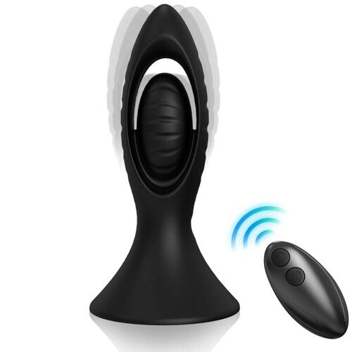 ARMONY - VIBRADOR & PLUG ANAL SILICONA NEGRO