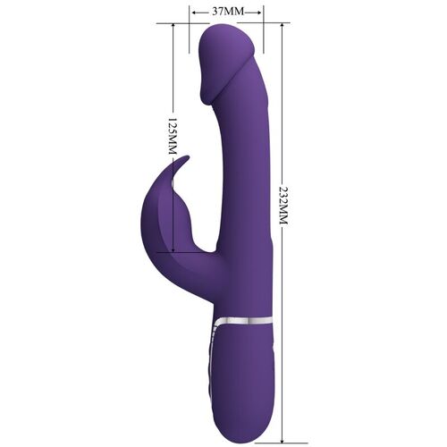 PRETTY LOVE - KAMPAS VIBRADOR RABBIT 3 EN 1 MULTIFUNCIN CON LENGUA VIOLETA